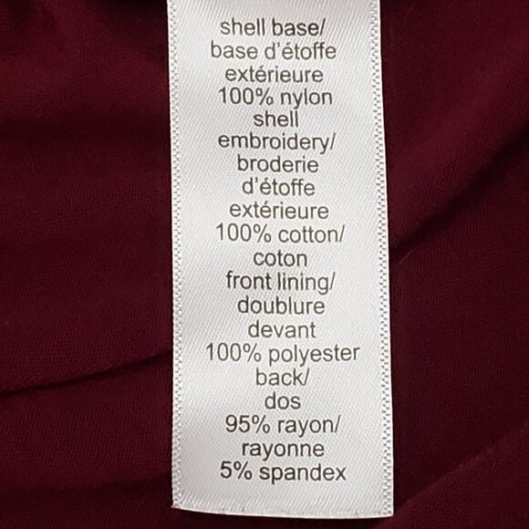 Maurices Womens Sleeveless Maroon Floral Lace Blouse XL - Picture 7 of 8